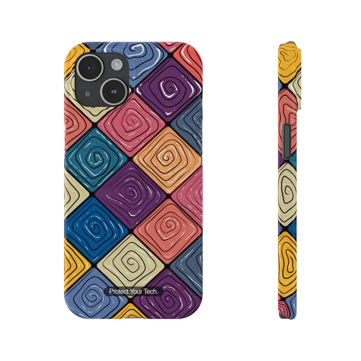 Swirl Grid Slim iPhone Case